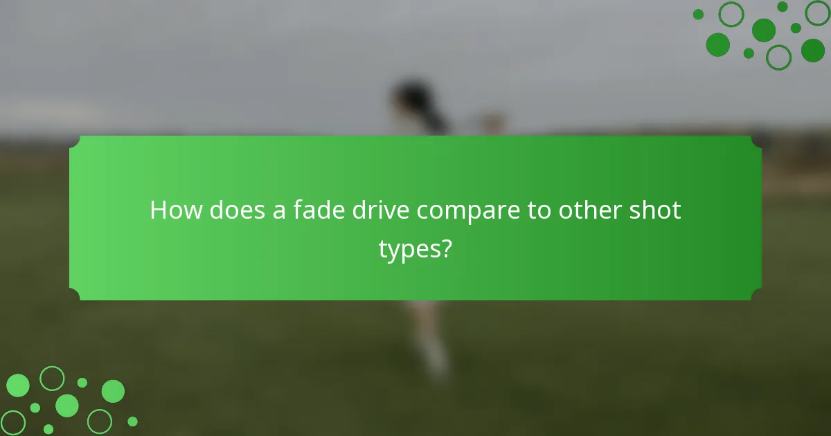 How does a fade drive compare to other shot types?