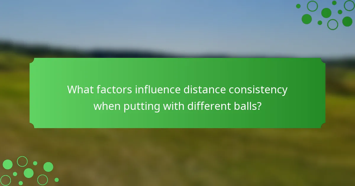 What factors influence distance consistency when putting with different balls?