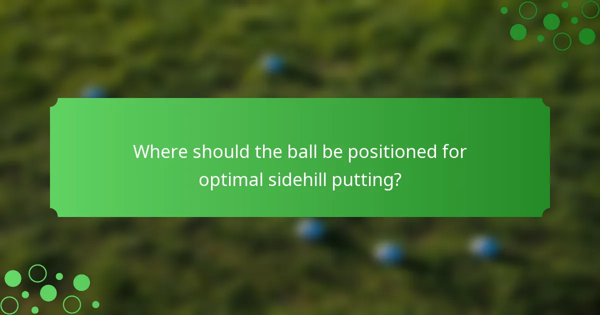 Where should the ball be positioned for optimal sidehill putting?